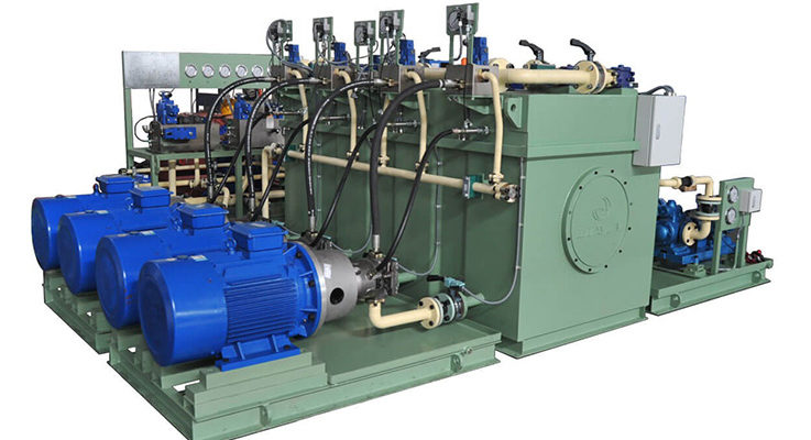 山东威力重工4600吨玻璃钢垃圾筒油压机液压动力单元组件构成